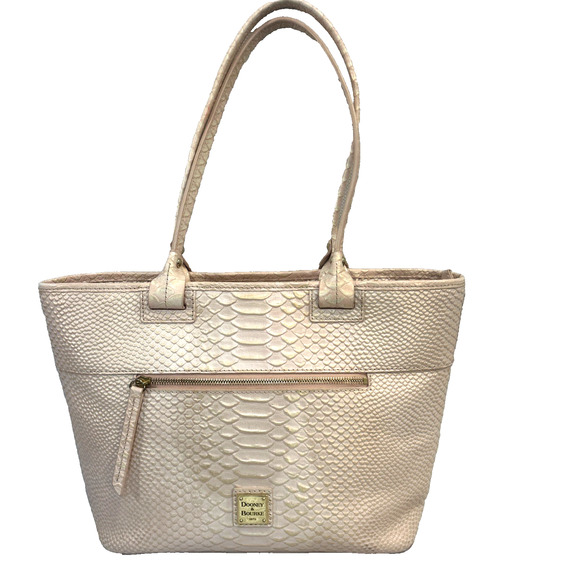Dooney & Bourke Large Zip Tote Woman's Bag Blush Embossed Leather Old Money - Picture 6 of 13